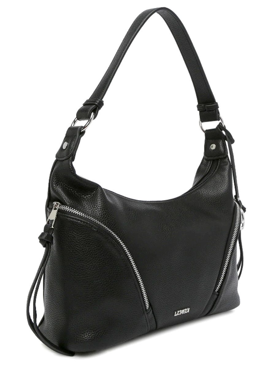 L. CREDI Hobo L.CREDI L.CREDI Hobo-Bag LARINA Damen-Umhängetasche Schwarz