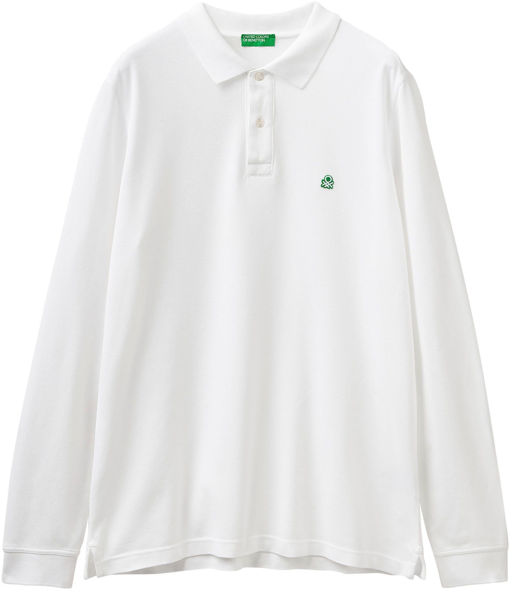 United Schlitzen Benetton kleinen weiß Langarm-Poloshirt mit seitlichen, Colors of