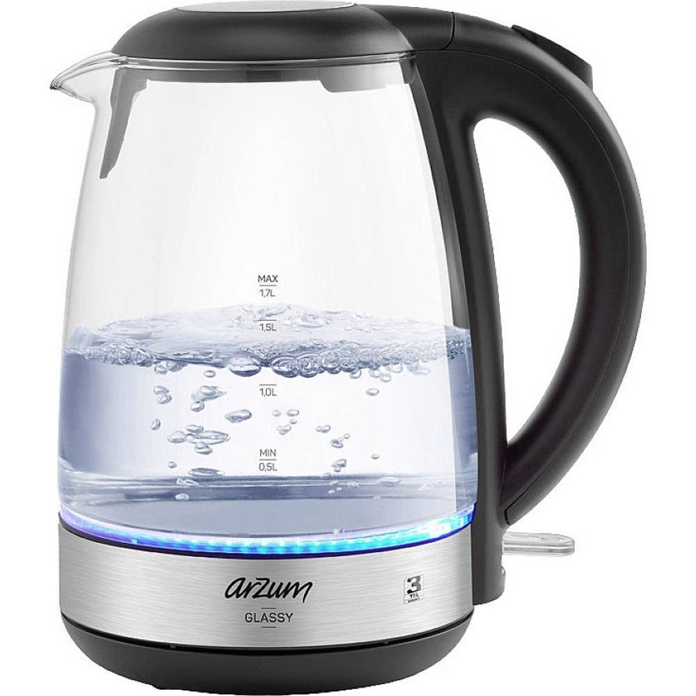Arzum Wasserkocher GLAS WASSERKOCHER mit LED, 2200W, 1.7L AR3071, schnurlos