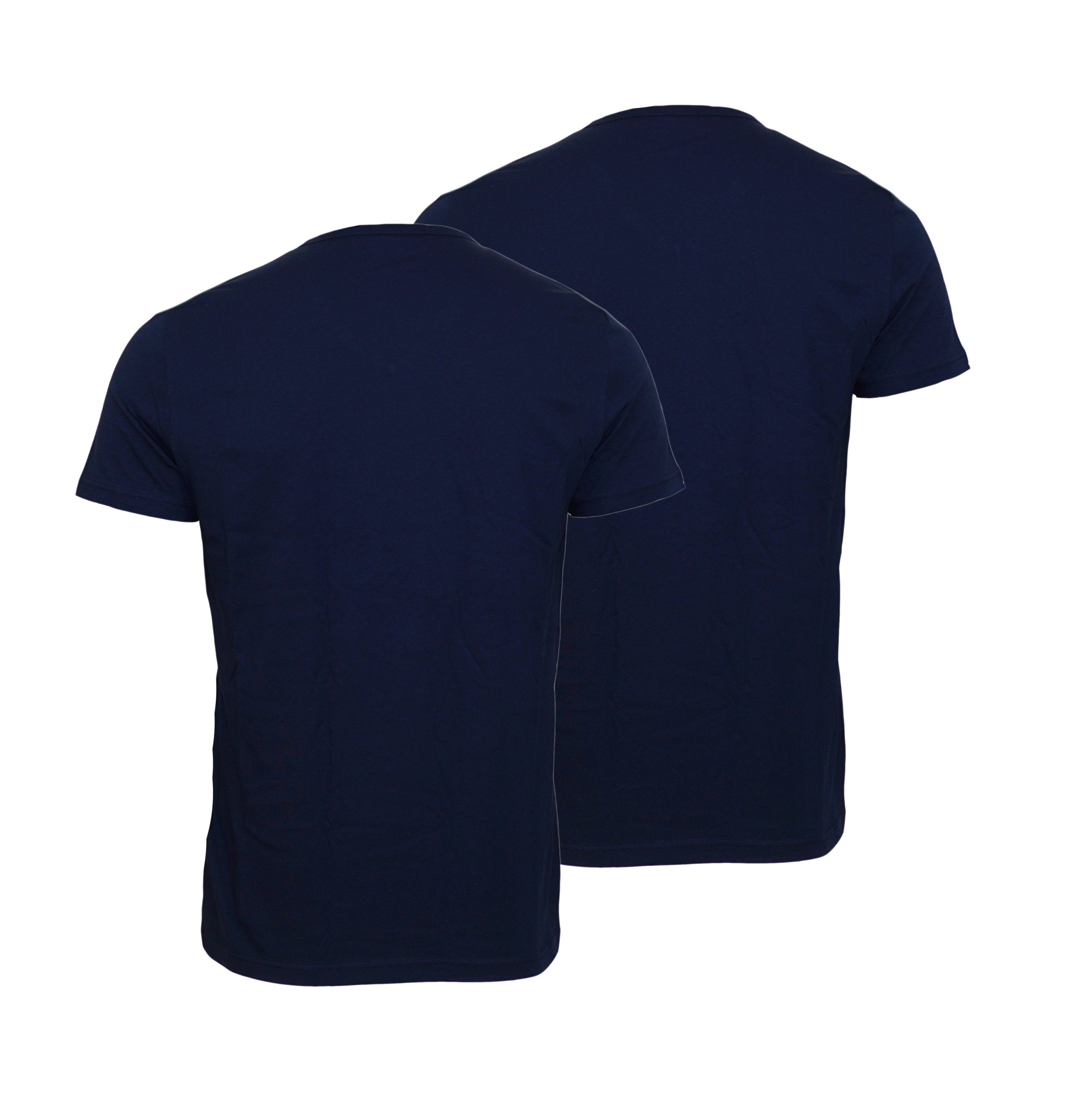 V-Ausschnitt navy Pack Emporio 2er T-Shirt T-Shirts Armani (2-tlg) T-Shirt