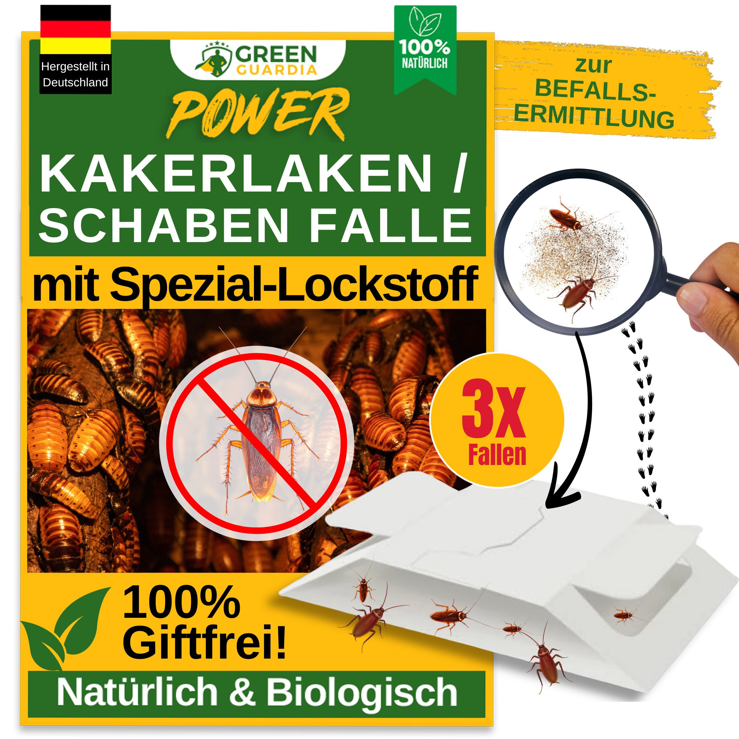 Insektenfalle Kakerlaken / Schaben Falle mit Spezial-Lockstoff - insektizidfrei