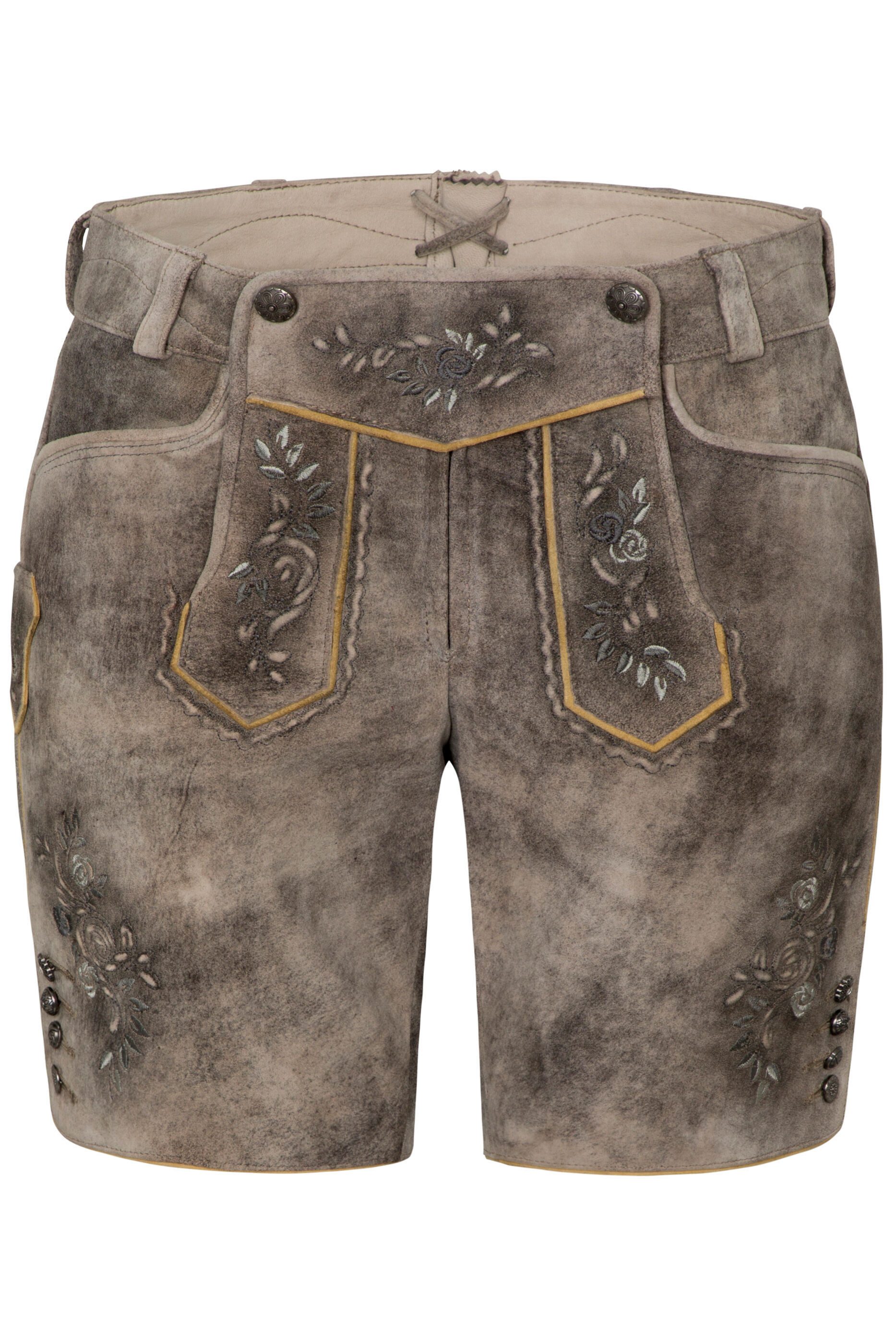 Spieth & Wensky Shorts Lederhose "Fiamma" florale Stickereien günstig online kaufen