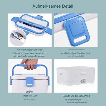 Tidyard Elektrische Lunchbox Tragbar, (Dual-Netzteil-Schnittstelle), mit Löffel und Gabel