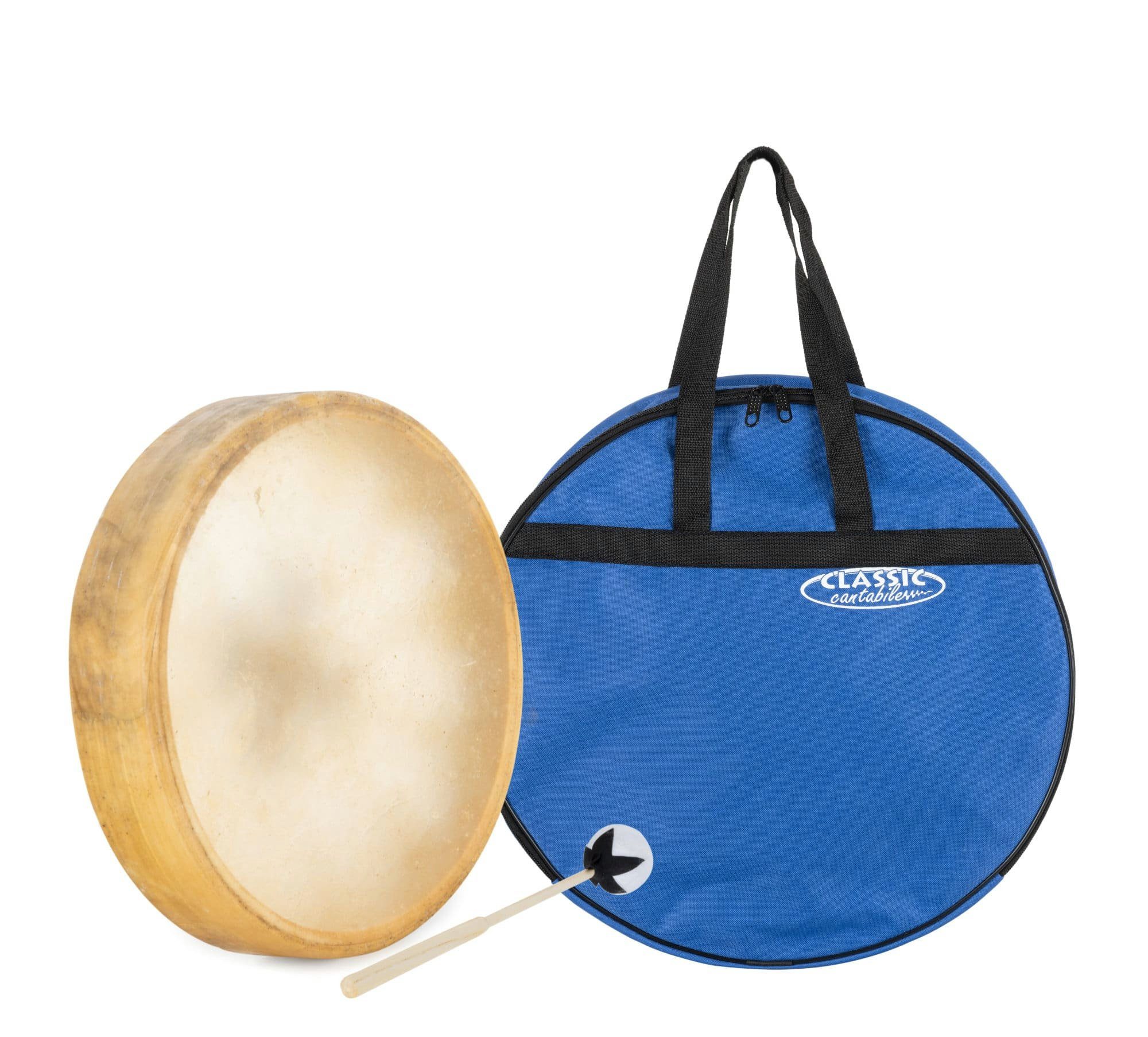 Classic Cantabile Trommel Schamanentrommel mit Pferdefell bespannt - Handtrommel,TSD-16, 3-St., Inkl. Schlägel und Tasche, Kraftvolle, energetische Wirkung