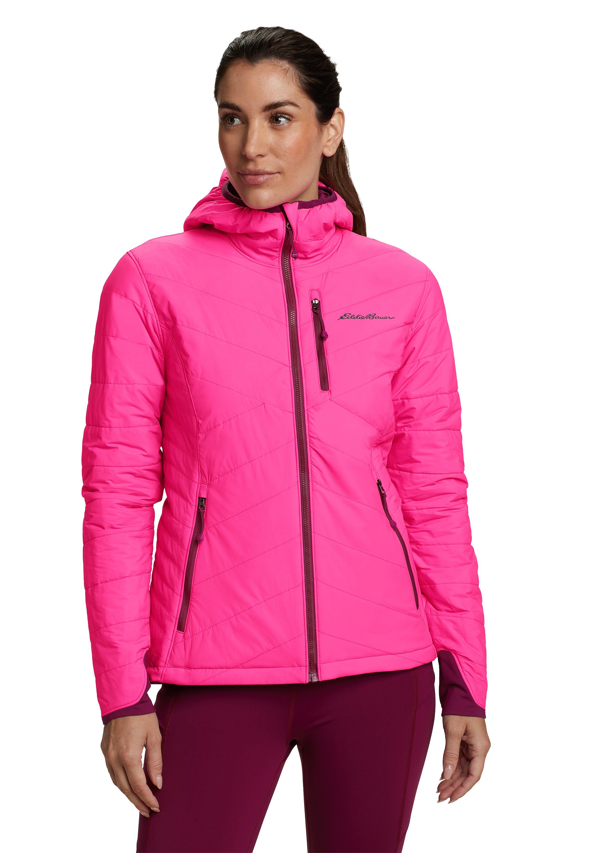 Eddie Bauer Funktionsjacke Ignitelite Stretch Reversible mit Kapuze Helles Pink