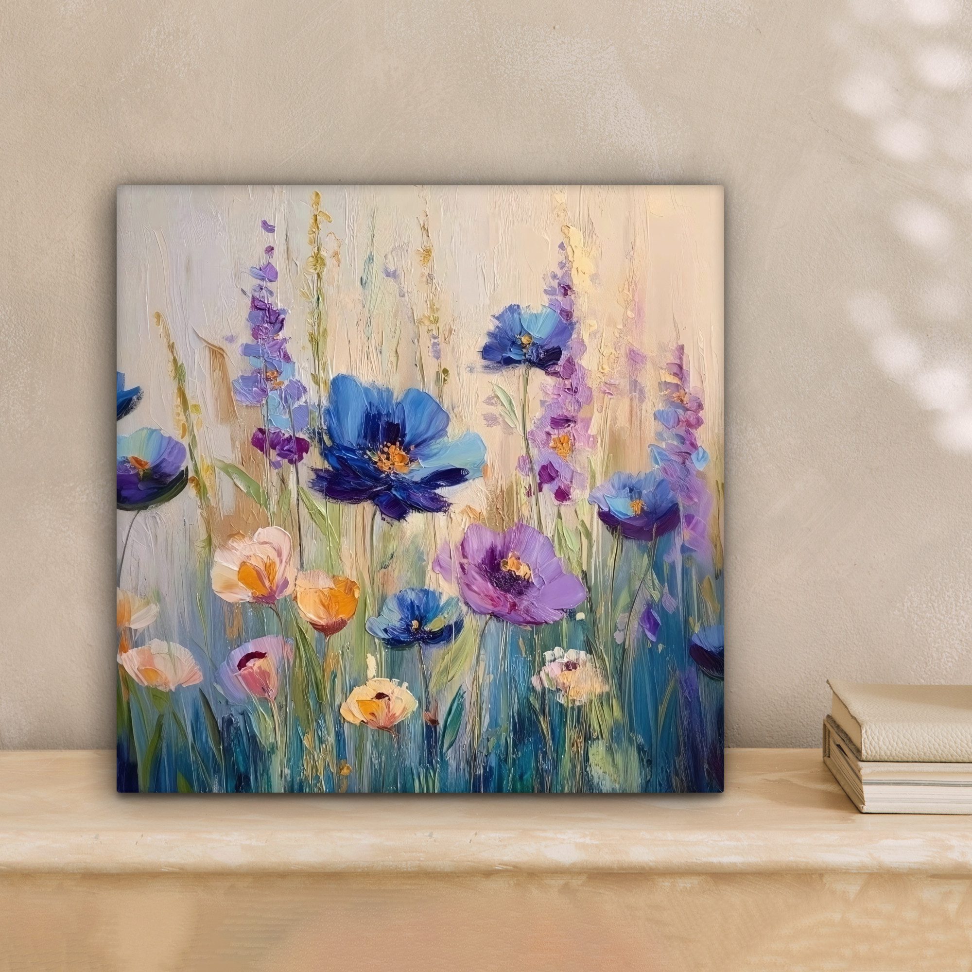 OneMillionCanvasses® Leinwandbild Sommer - Wildblumen - Pinselstriche, Foto günstig online kaufen