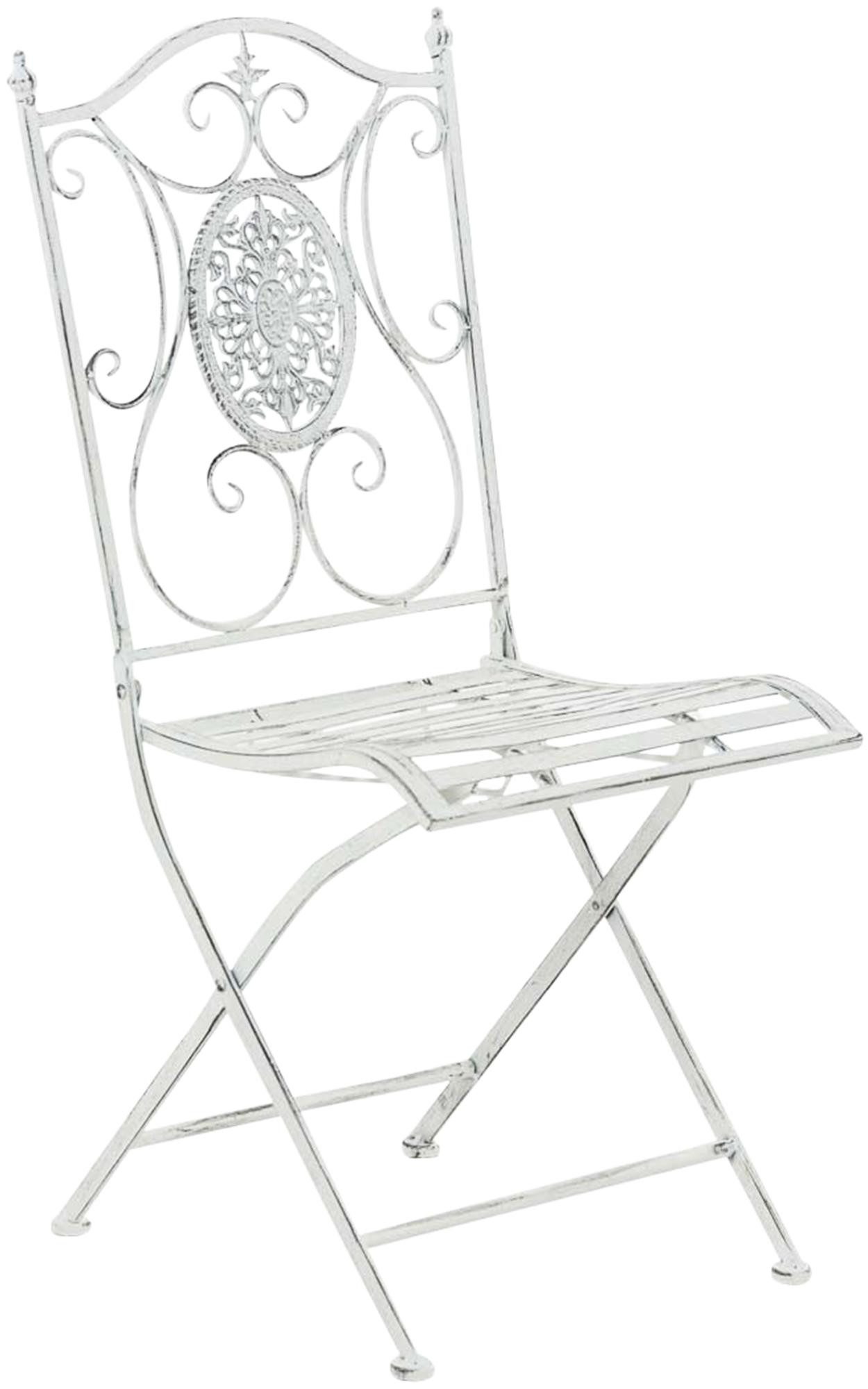 furnicato Gartenstuhl Sibell 91.5x42x49 cm antik weiß (1 St)