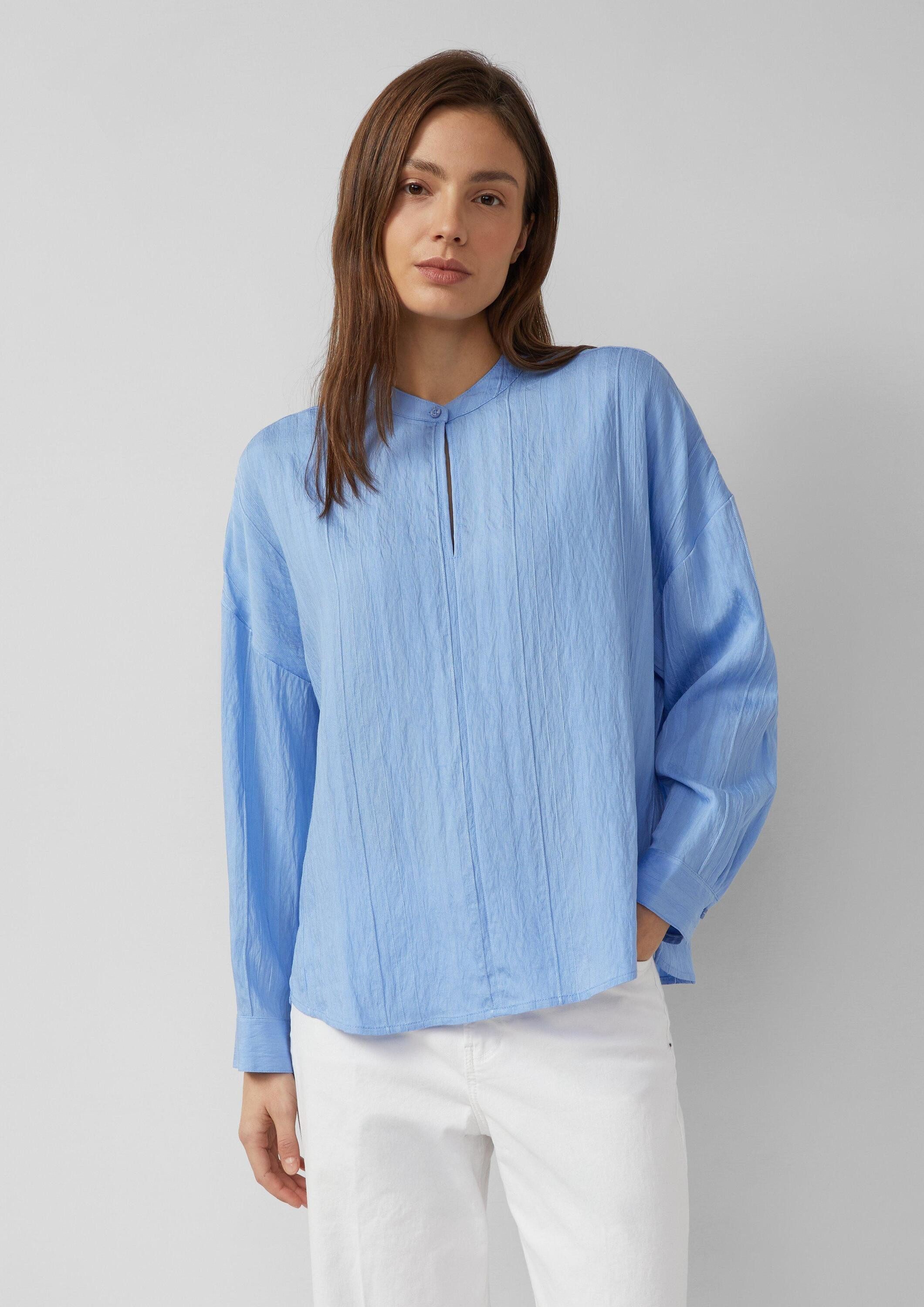 s.Oliver Langarmbluse Bluse Strukturierte Viskosemix-Bluse im Relaxed Fit günstig online kaufen