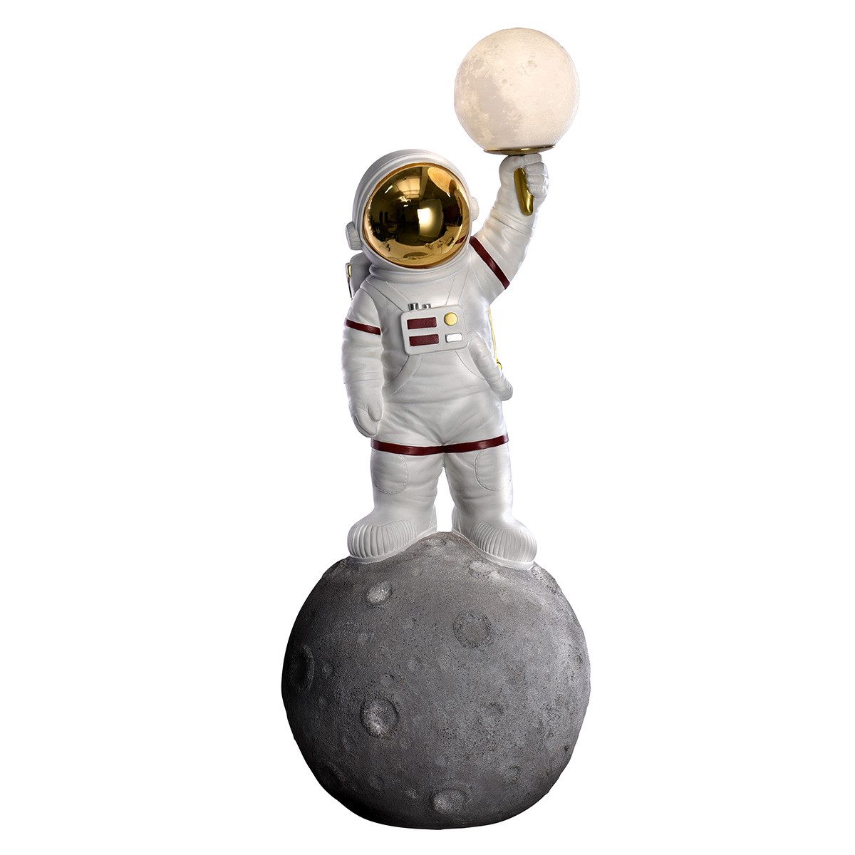 GILDE LED Stehlampe Astronaut Apollo 11 60114 Kunstharz 93 cm USB Designleuchte, LED wechselbar