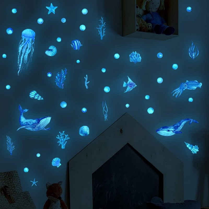 Coonoor Wandsticker selbstklebend Leuchtsticker Wandtattoo,für Kinderzimmer Schlafzimmer (4 St)