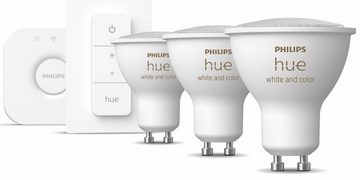 Philips Hue »White&Col. Amb. GU10, 3er-Pack. Starterset inkl DS!« LED-Leuchtmittel, GU10, 5 St., Warmweiß, Farbwechsler