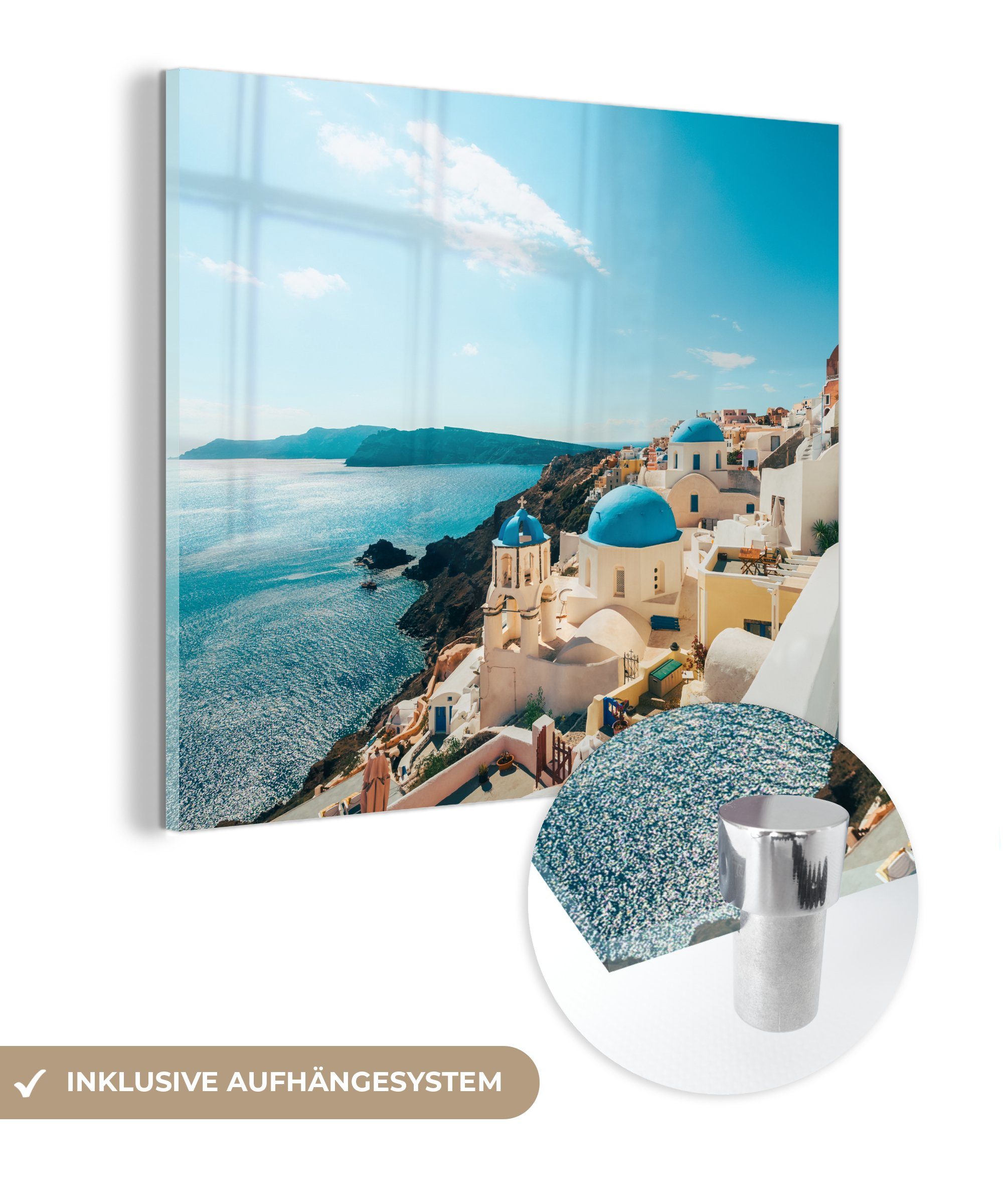 MuchoWow Acrylglasbild Nachmittag in Santorini Griechenland, günstig online kaufen