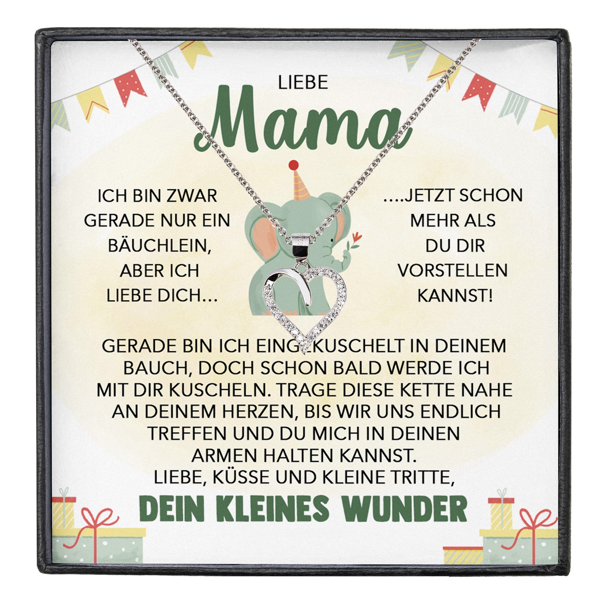 22Feels Schmuckset Schwangerschaft Geschenk Liebe Mama Mom To Be Babyparty Babyshower (inkl. Geschenktasche, Karte, Poliertuch, Beutel), Silber 925/000, Karte Made In Germany