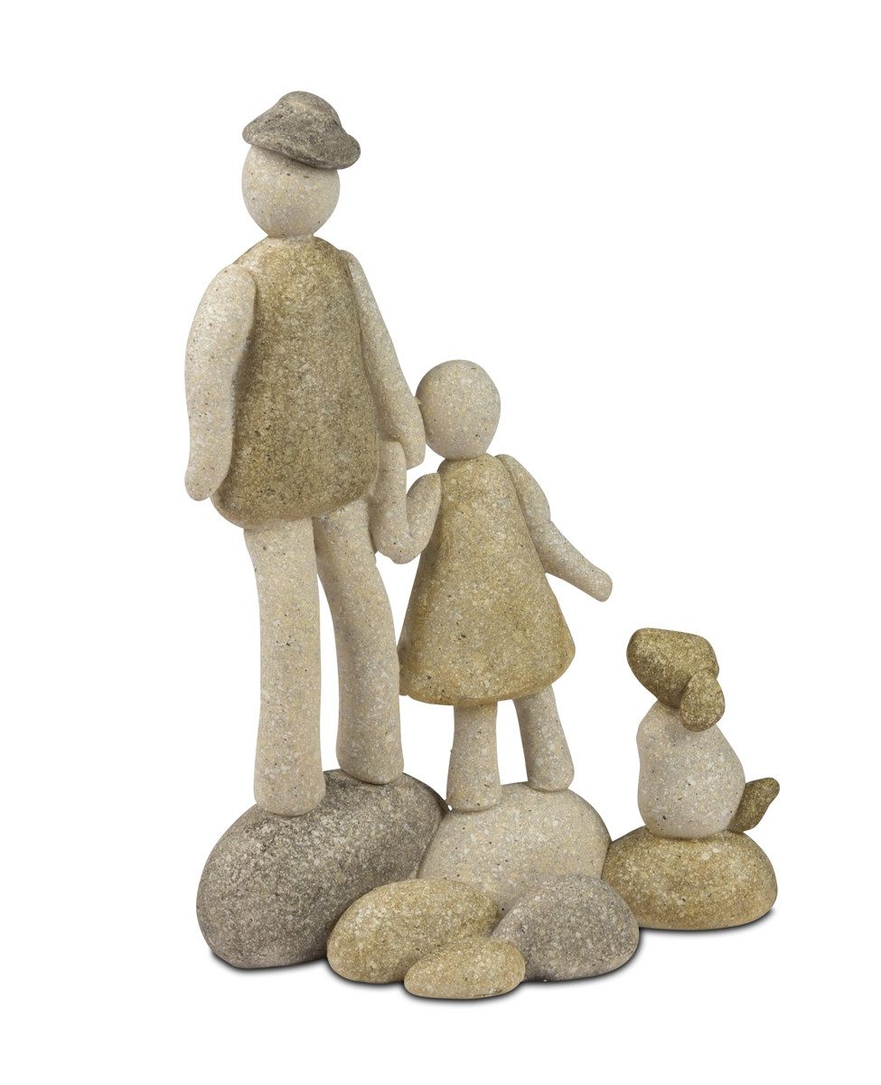 formano Dekofigur Steinmännchen mit Kind und Hund 15 cm Kunststein (1 St)