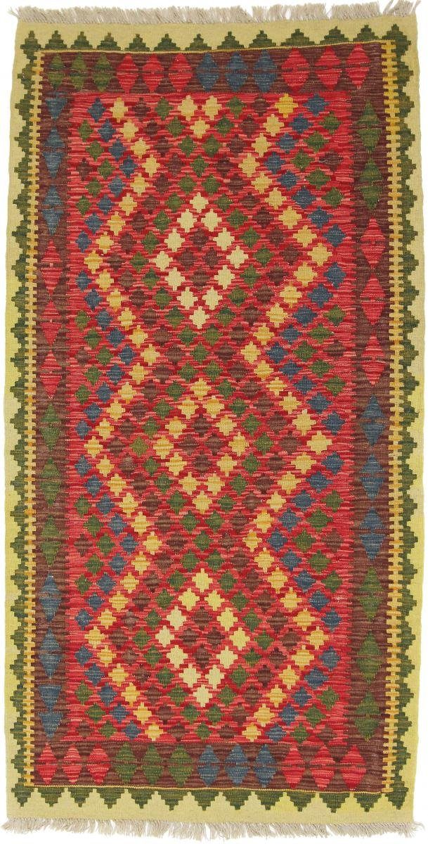 Orientteppich Kelim Afghan 99x191 Handgewebter Orientteppich Läufer, Nain Trading, rechteckig, Höhe: 3 mm