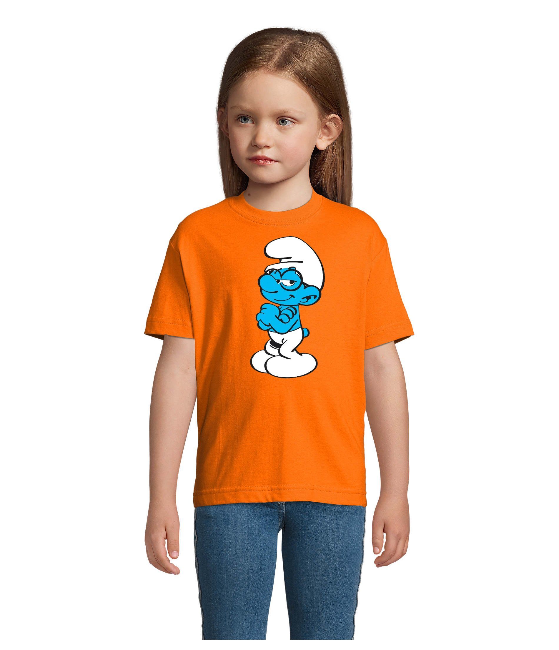 Blondie & Brownie T-Shirt Kinder Schlaubi Schlumpf Schlümpfe Schlumpfine Orange