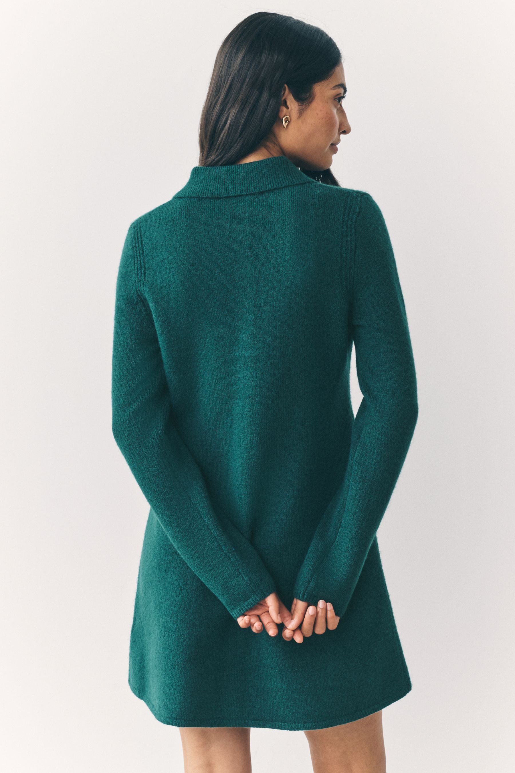 Next Strickkleid Langärmeliges Strickkleid mit Knopfleiste günstig online kaufen