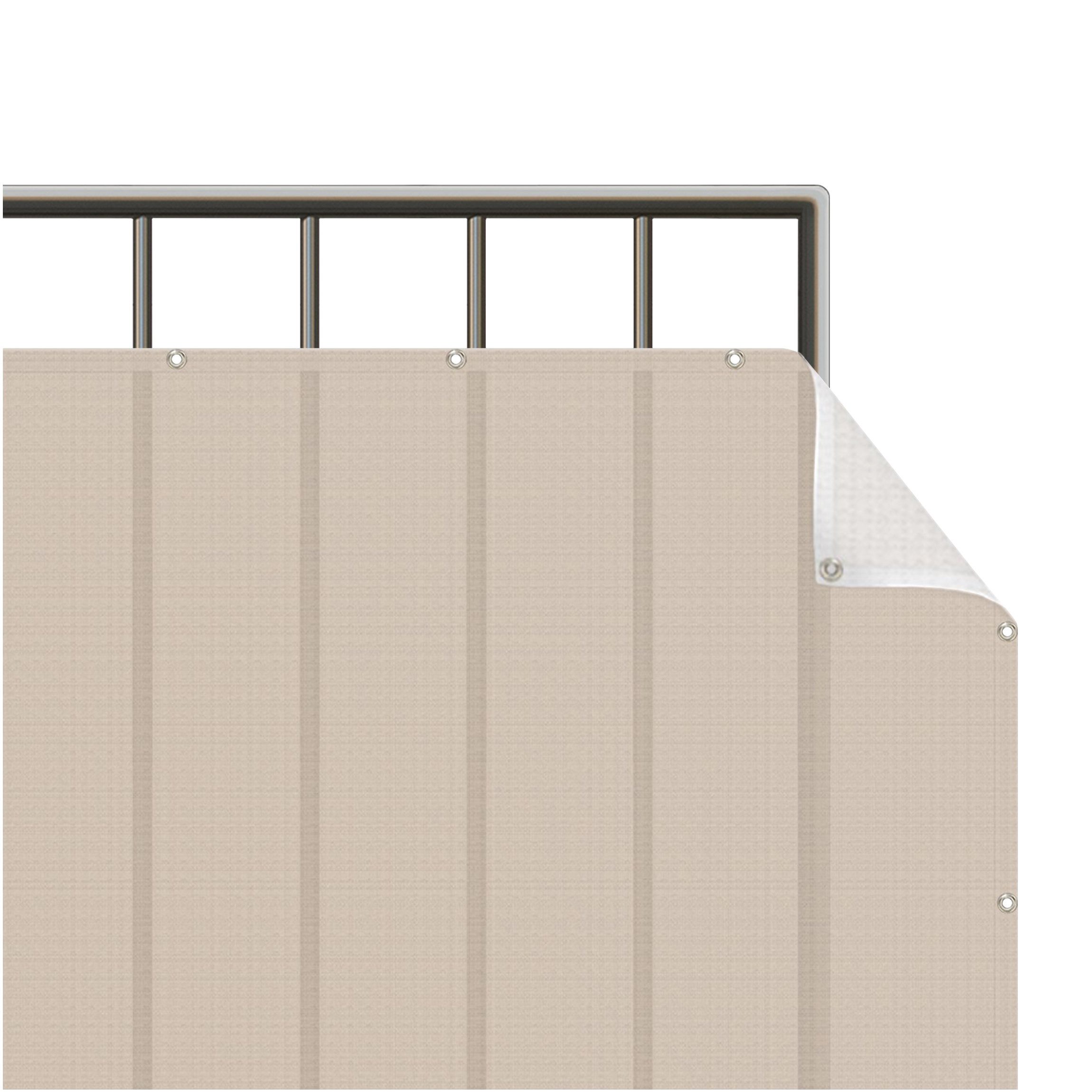 Bilderdepot24 Balkonsichtschutz Sichtschutz Balkon Einfarbig Modern Macchiato Balkonbespannung (1m bis 10m fein gelochter Sichtschutz aus Mesh für Geländern & Zäunen, Fertig geöst, inkl. Kabelbindern zur Anbringung) Sichtschutz Terrasse Balkontuch Balkonv
