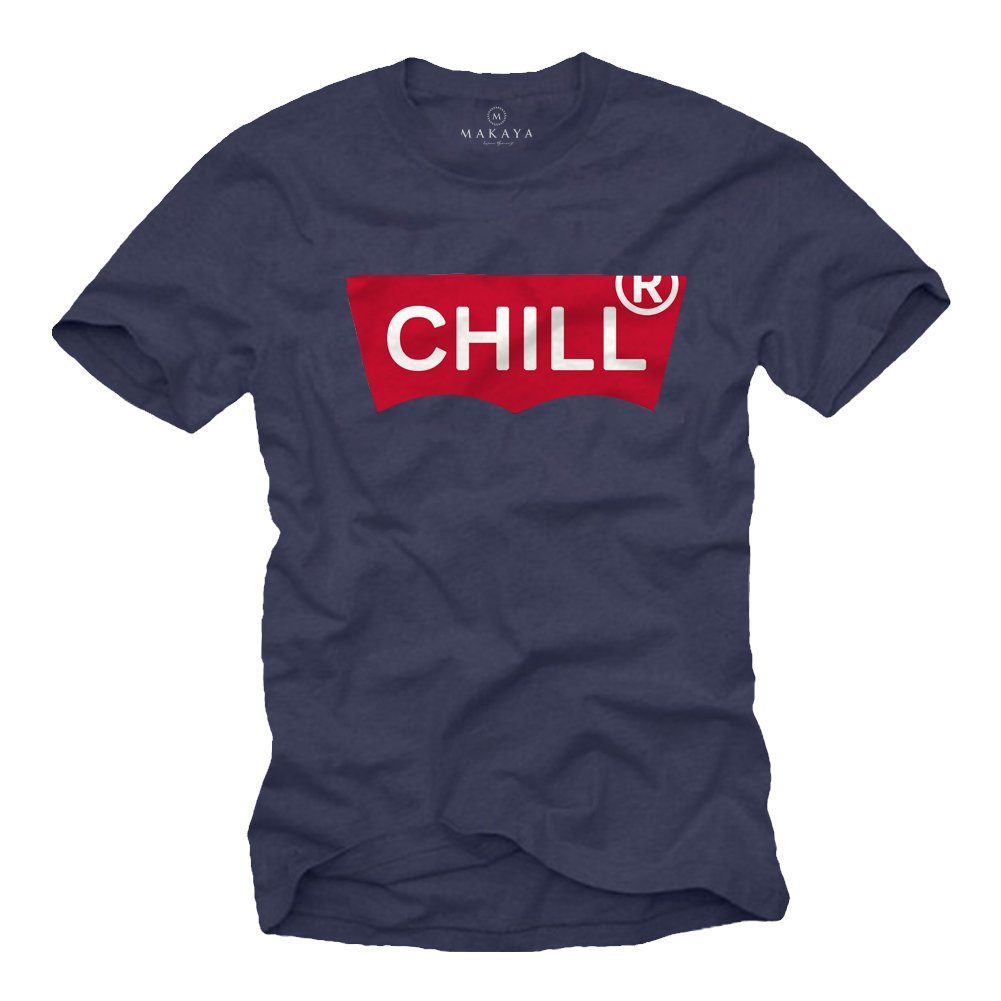 T-Shirt Herren mit Aufdruck CHILL Lustige Sprüche chillen Männer Jungs Jungen