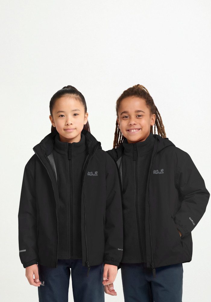 Jack Wolfskin 3-in-1-Funktionsjacke ICELAND 3IN1 JKT K Langarm-Design, aus Polyester, in Größen von 104 bis 176