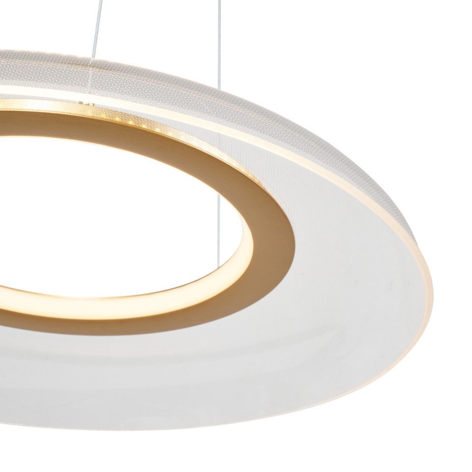 Qazqa Pendelleuchte Scacrylic, LED fest integriert, Extra-Warmweiß, QAZQA Hängeleuchte, integrated, gold, Kunststoff, Design