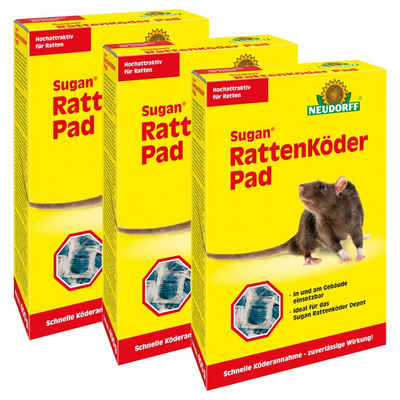 Neudorff Gift-Rattenköder Sugan RattenKöder Pad - 3x 400 g