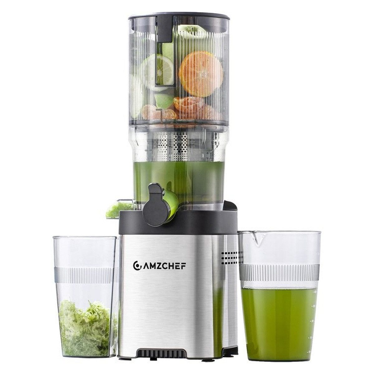 AMZCHEF 2in1 Entsafter AMZCHEF CE-ZM1902B-SV Slow Juicer