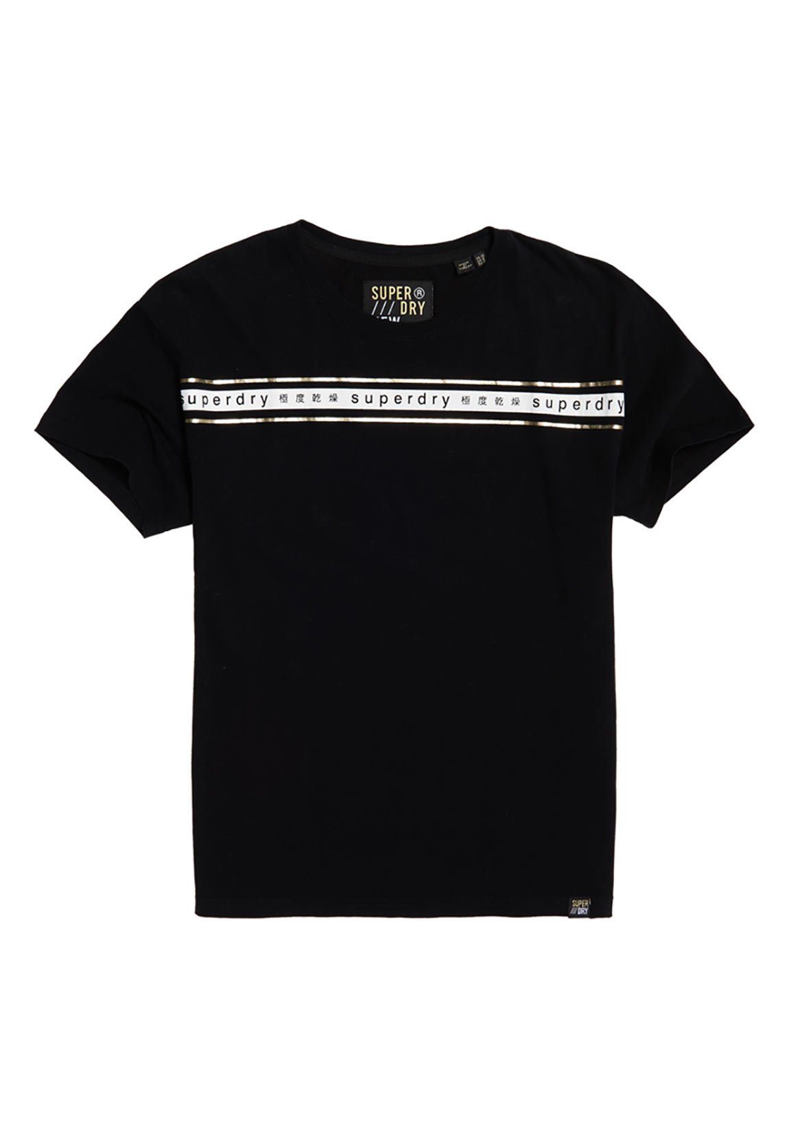 Superdry T-Shirt Superdry T-Shirt Damen MINIMAL LOGO TAPE PORTLAND TEE Black