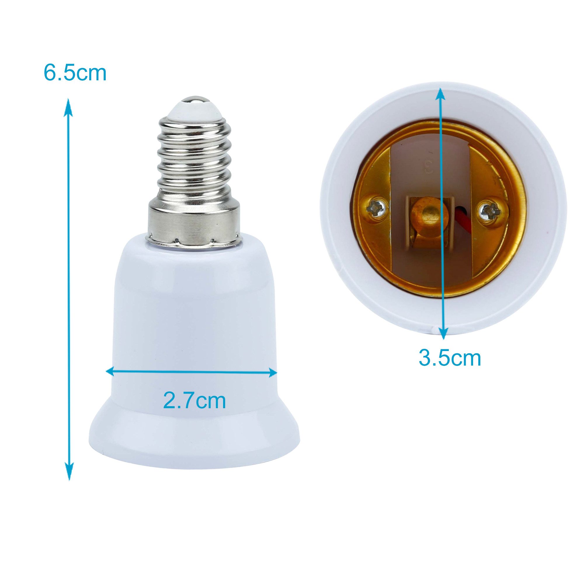 Intirilife Lampenfassung, (4-St), 4x E14 auf E27 Lampensockel Adapter in WEISS