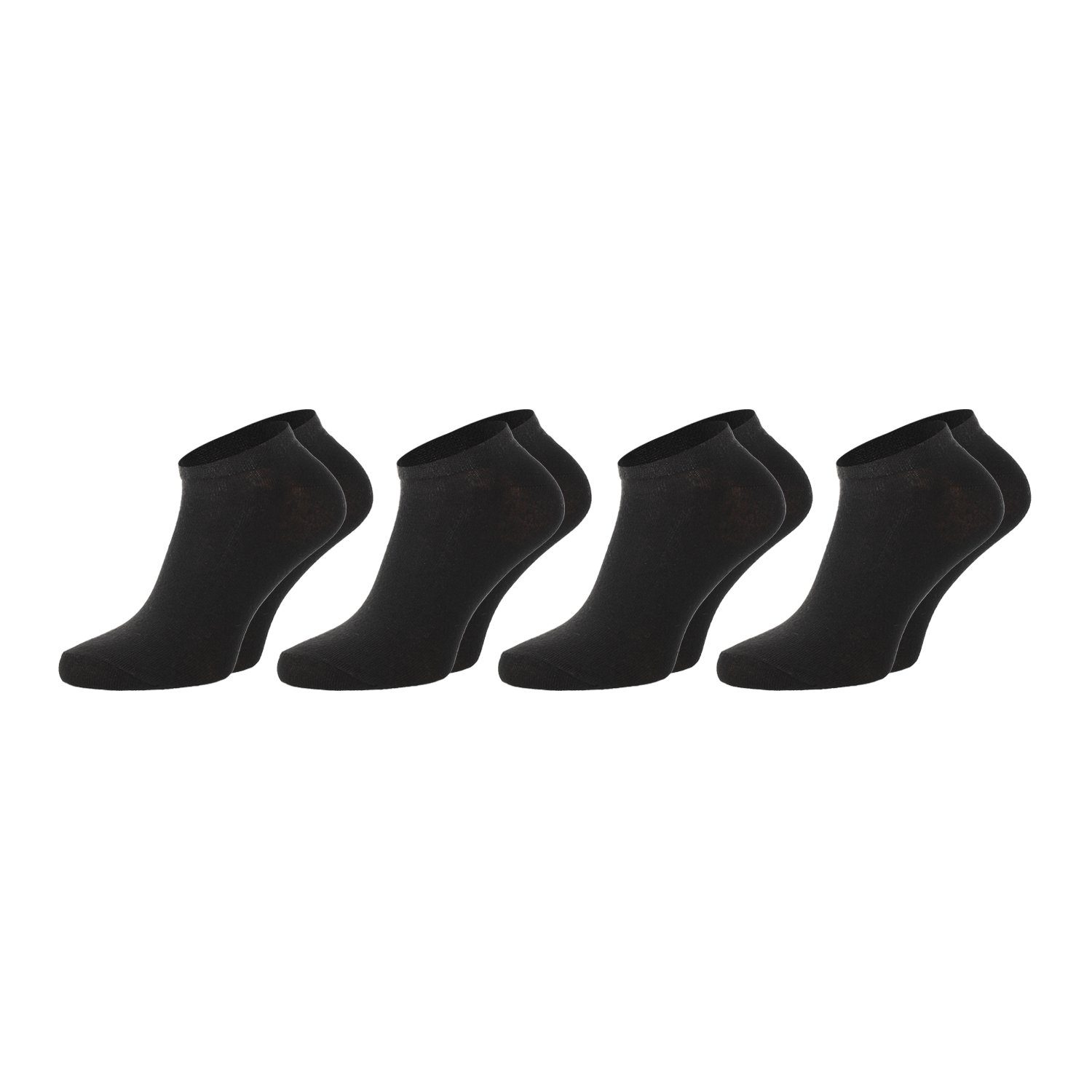 Chili Lifestyle Strümpfe Sneaker Schwarz, 4 Paar, für Damen und Herren, Sport, Freizeit