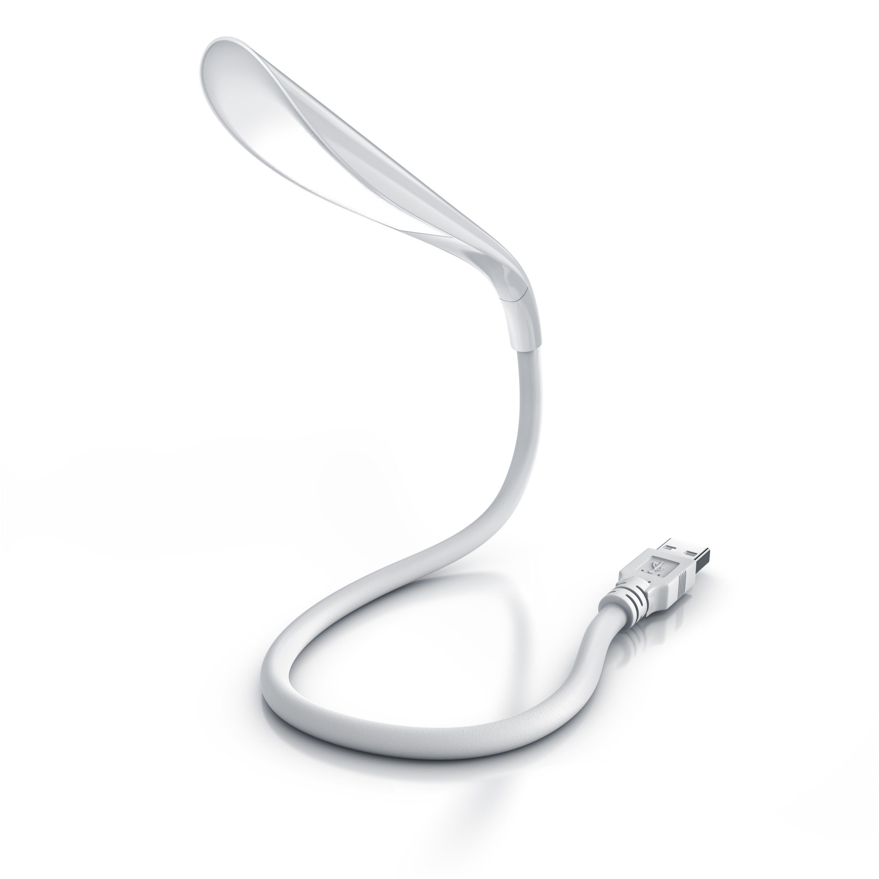 CSL LED Leselampe, LED Lampe flexibel mit Schwanenhals Leselampe mit USB Anschluss weiß
