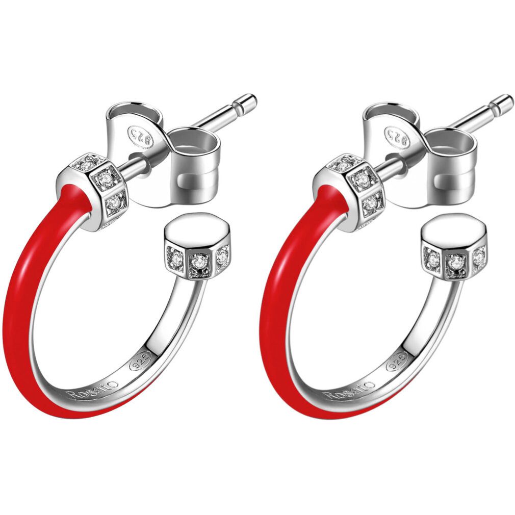 Rosato Ohrring-Set Silver round earrings with zircons Storie RZO004