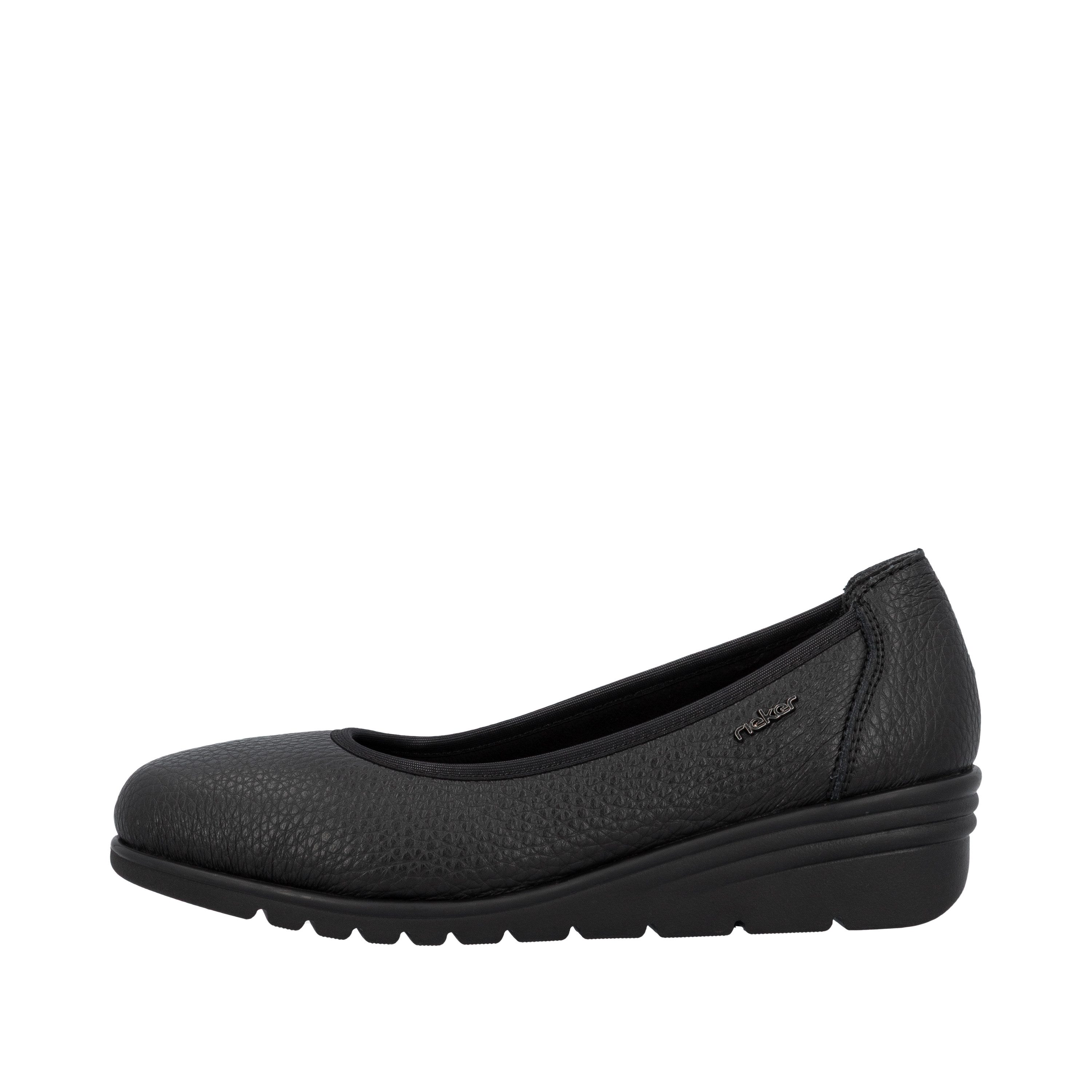Rieker Keilpumps Ballerina, Schlupfschuh, Slipper mit leichter Struktur im Obermaterial
