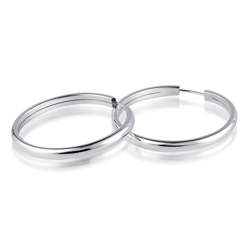 Materia Paar Creolen Damen breit Ø40mm SO-131, aus 925 Sterling Silber – Bild 3 von 5