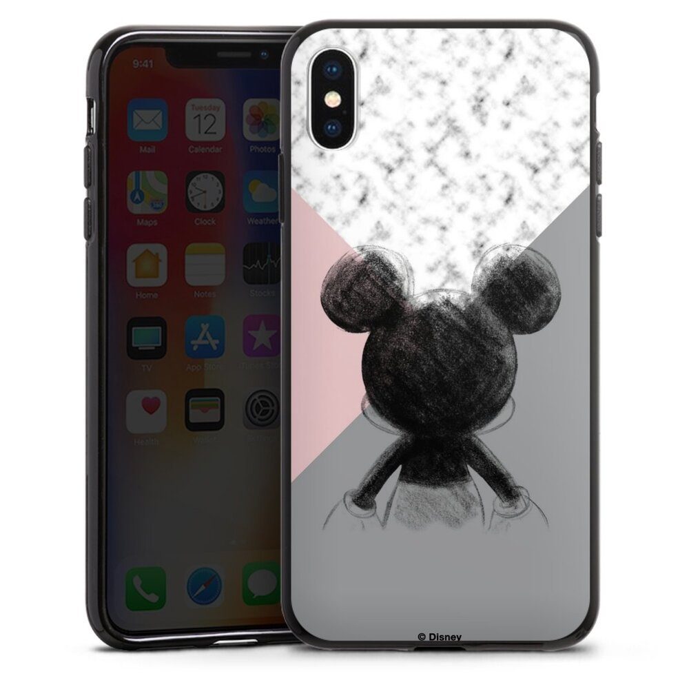 DeinDesign Handyhülle »Disney Marmor Mickey Mouse Mickey Mouse Scribble«,  Apple iPhone Xs Max Silikon Hülle Bumper Case Handy Schutzhülle