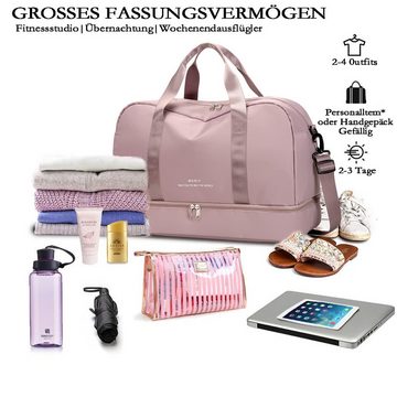 Welikera Sporttasche Reiserucksack,Handgepäcktasche mit Nass-Trocken-Trennung,Fitnessfach