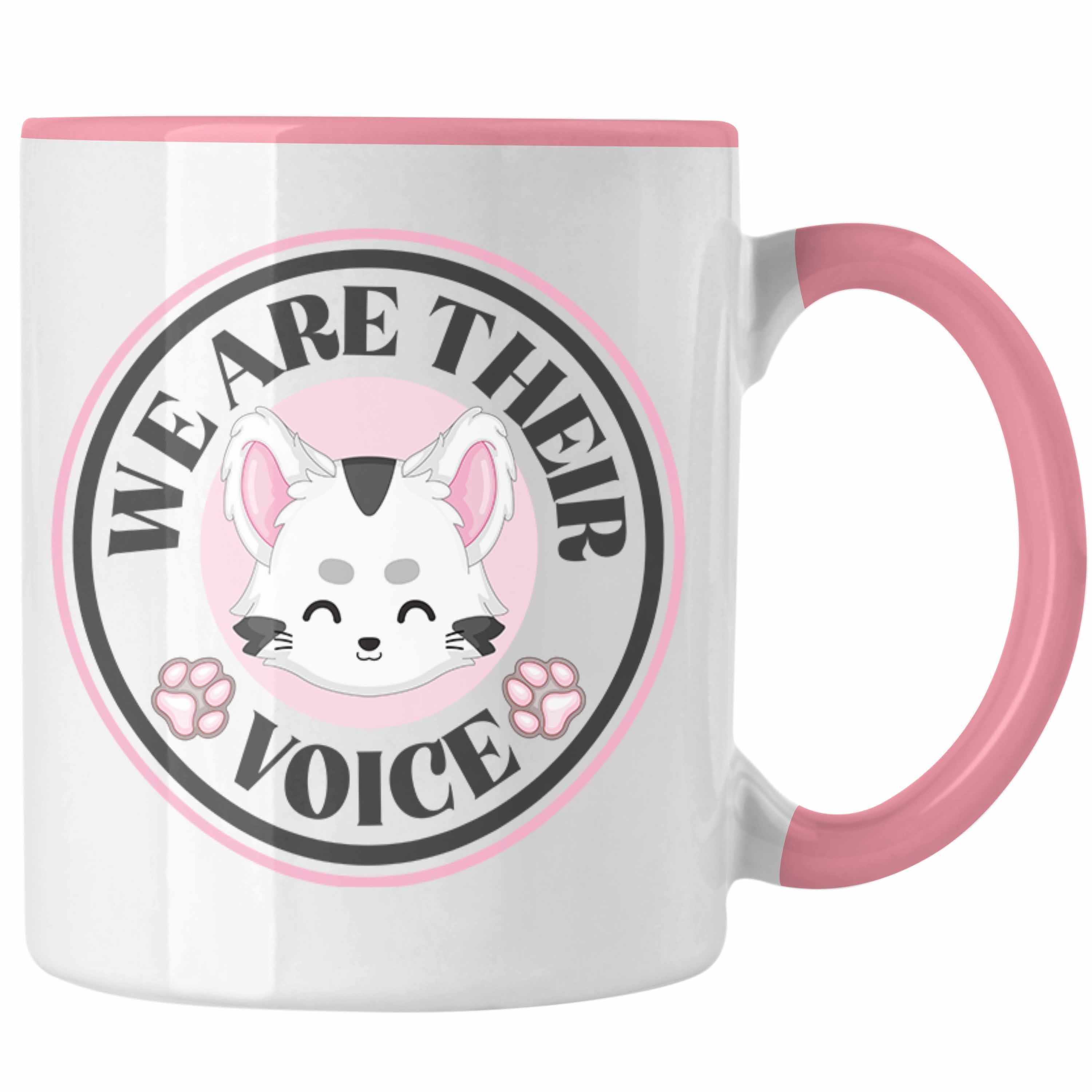 Their Vegetarier - Are Tasse Veganer Trendation Tierschutz Geschenkidee Statement Geschenk Voice Tierschützer We Tasse Rosa Trendation