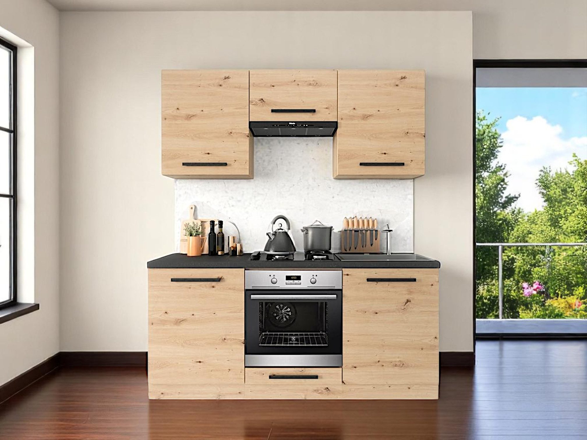 ROYAL24_MARKT Küchenzeile K23-G180 - Flexible Küchenelemente, (Komplett Set günstig online kaufen