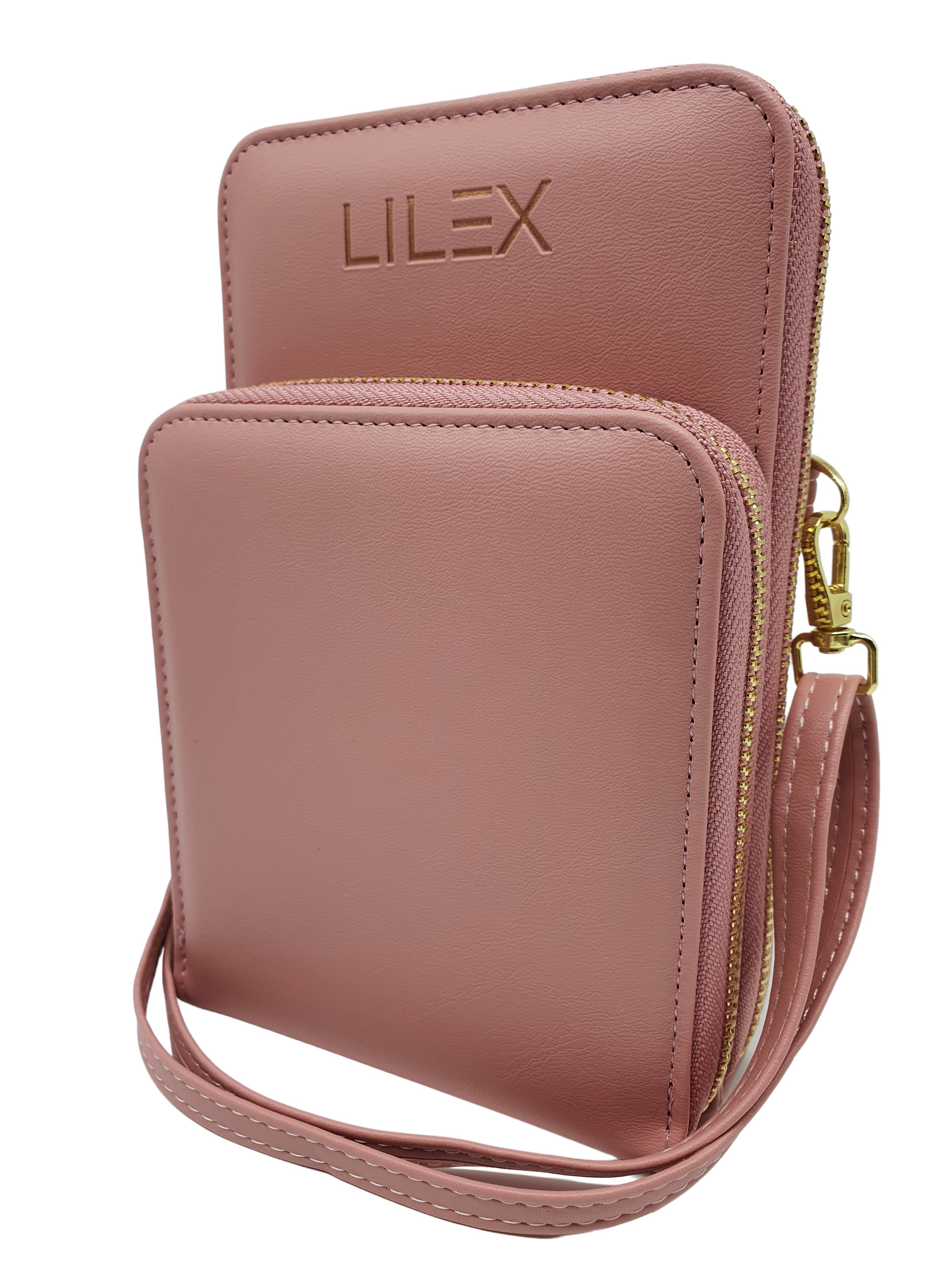 Lilex Umhängetasche »Mini Tasche zum Umhängen aus Leder, große Brieftasche,  Geldbörse mit Kartenfächern, verstellbaren Schulterriemen, auch für  Impfpässe und Schutzmasken«, enthält abnehmbaren Schultergurt online kaufen  | OTTO