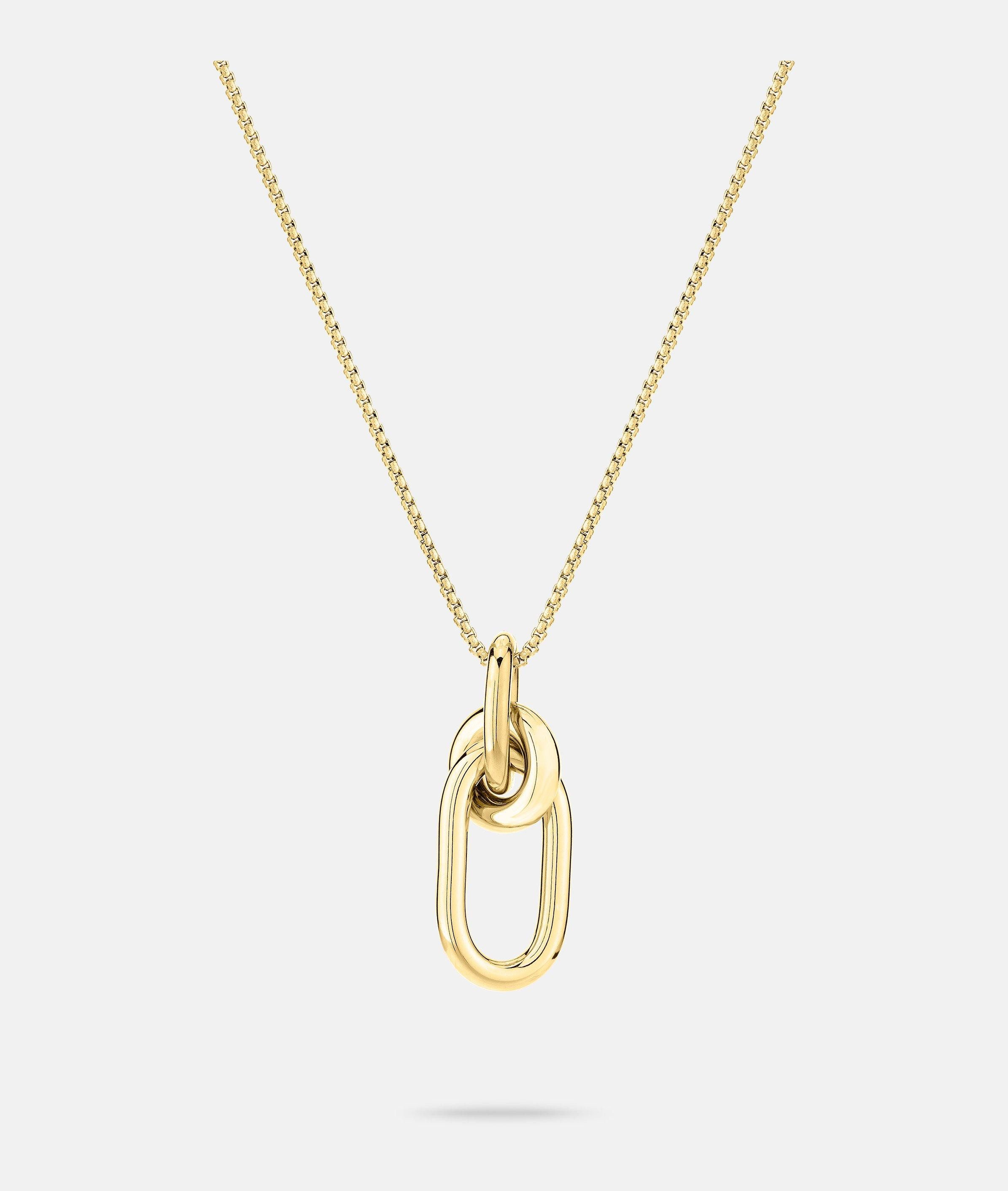 Kette mit Anhänger Schmuck Geschenk Edelstahl Halskette Modern Knot Knoten