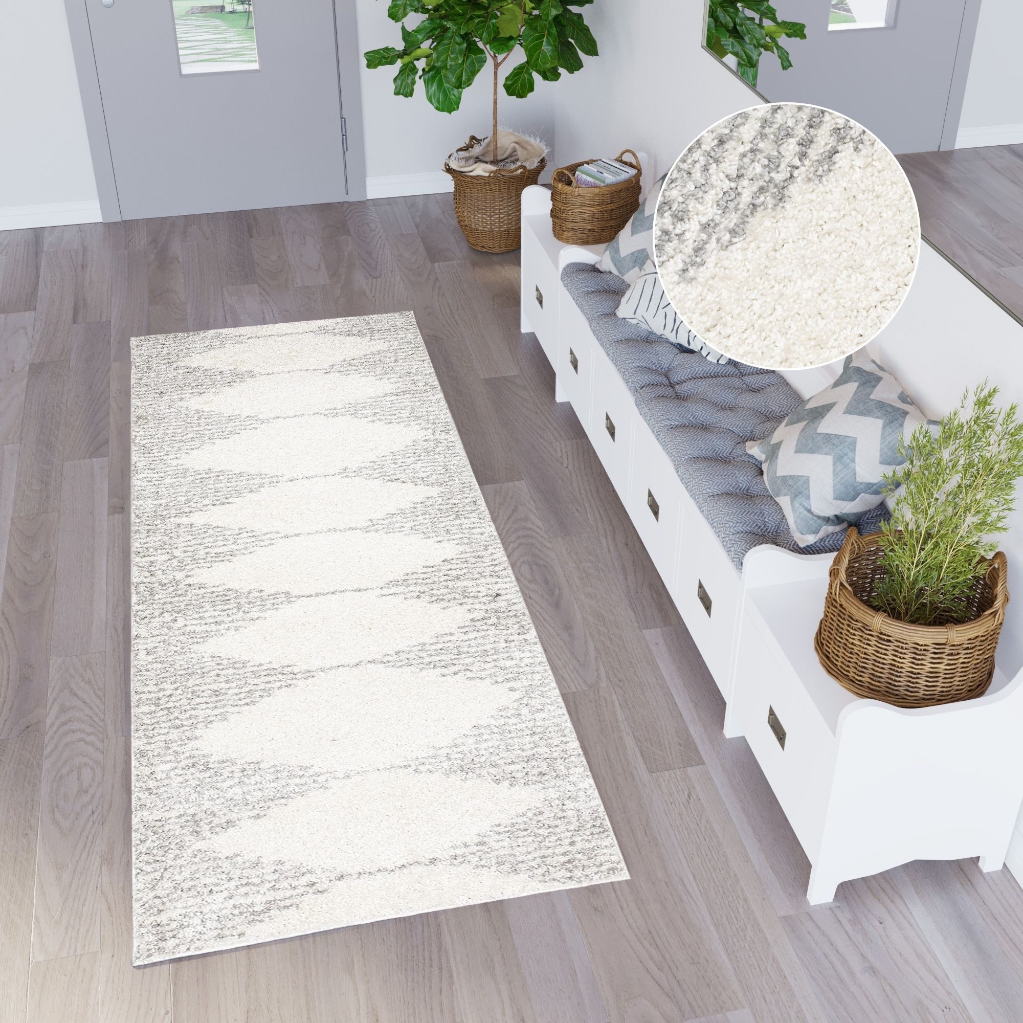 Tapiso Hochflor-Läufer DELHI, rechteckig, Höhe: 30 mm, Langflor Shaggy Modern Design Flauschig Wohnzimmer Schlafzimmer