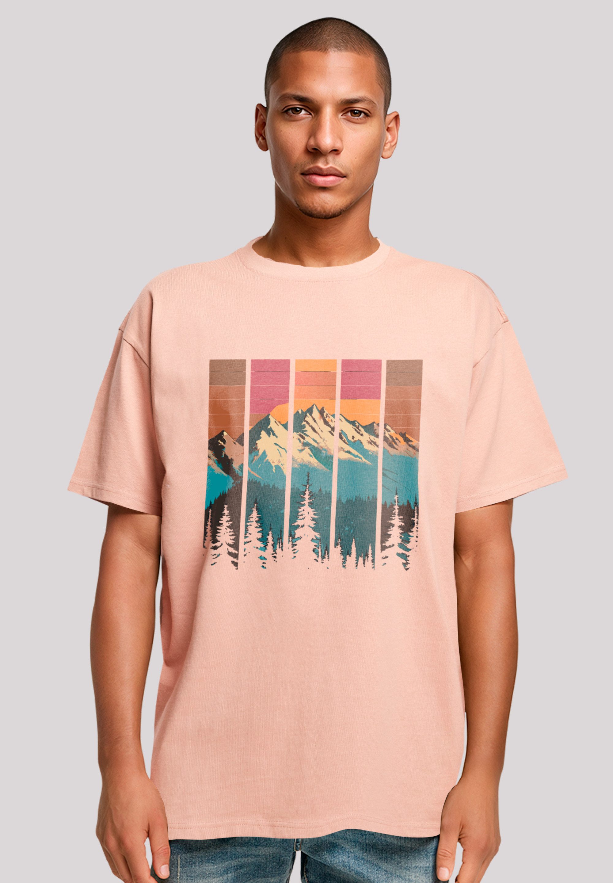 F4NT4STIC T-Shirt Berg Sonnenuntergang Retro Premium günstig online kaufen