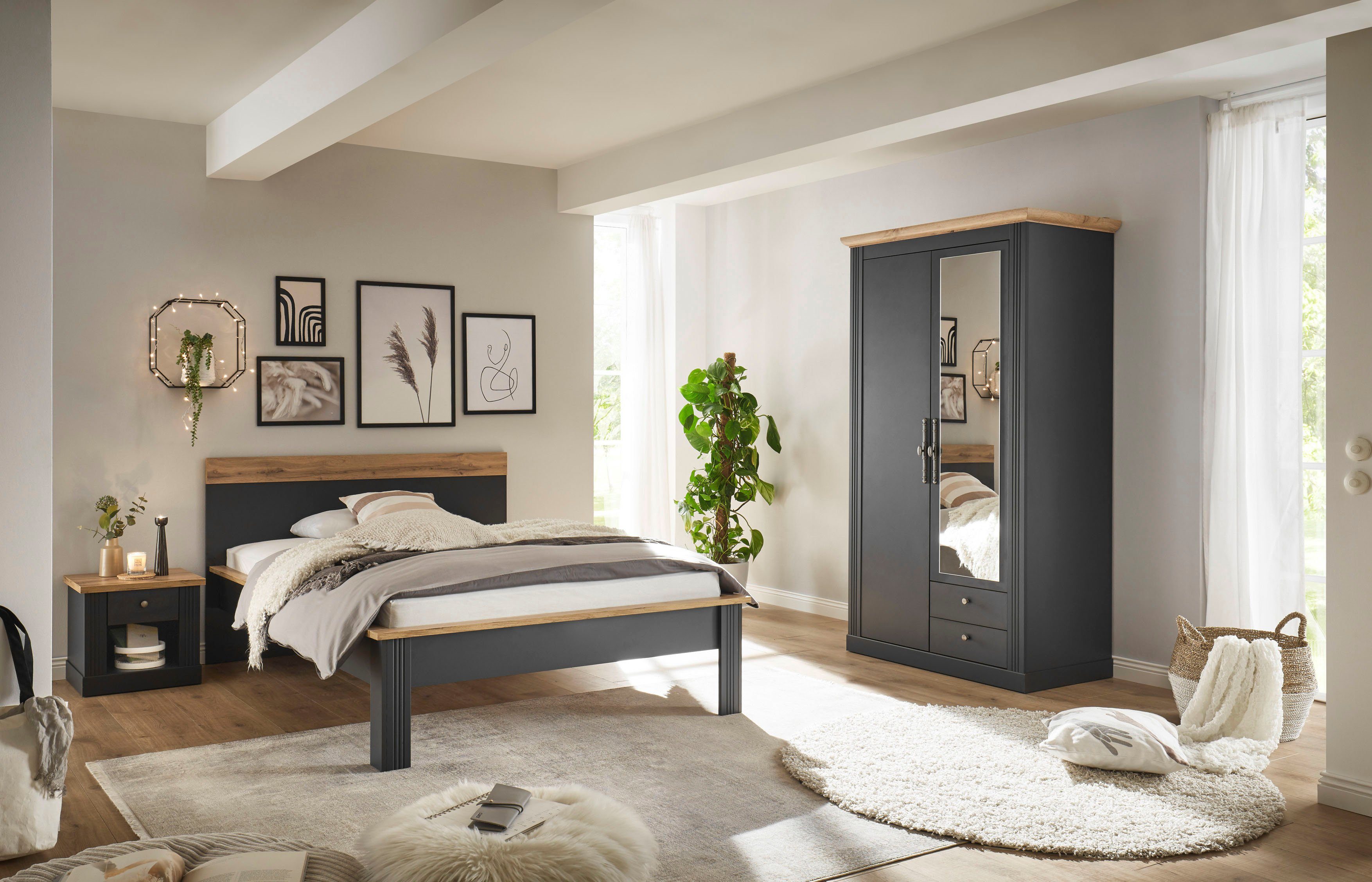 Home affaire Schlafzimmer-Set "Westminster" beinhaltet 1 Bett, Kleiderschra günstig online kaufen