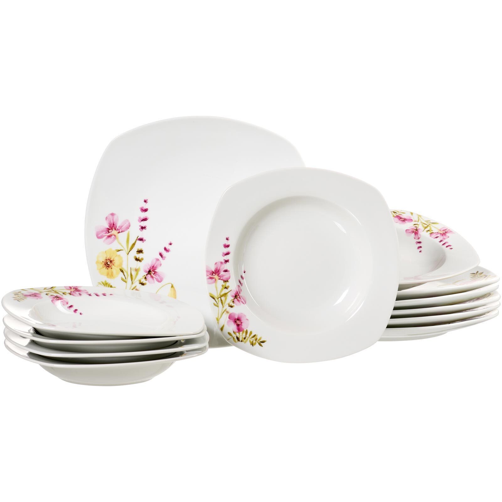 Ritzenhoff & Breker Tafelservice Malve Tafelservice 12er Set (12-tlg), 6 Personen, Porzellan