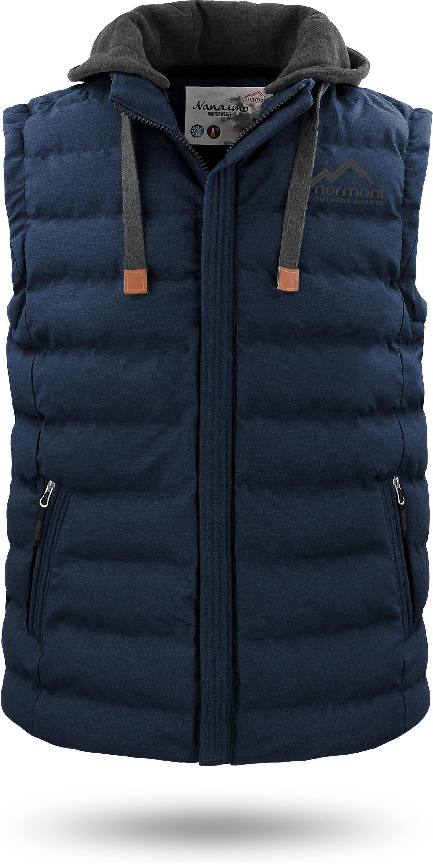 normani Funktionsweste Herren Winter-Steppweste Nanaimo Wattierte Winterweste - winddichter Bodywarmer Weste mit Kapuze