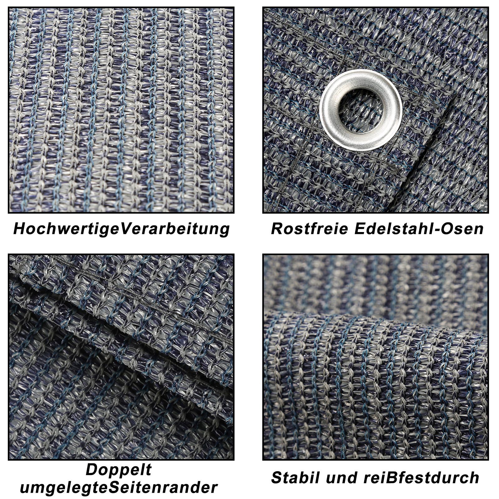 Clanmacy Zeltteppiche Outdoor Vorzeltteppich Camping,Zeltteppich,HDPE,Grau,200x200cm, Quadratisch – Bild 5 von 5