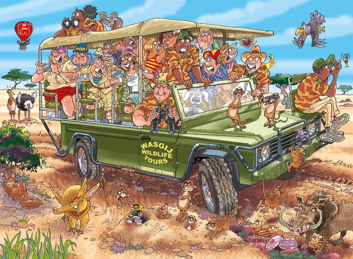 Jumbo Spiele Puzzle Wasgij Original 31 Safari Überraschung! 1000 Teile Puzzle, 1000 Puzzleteile