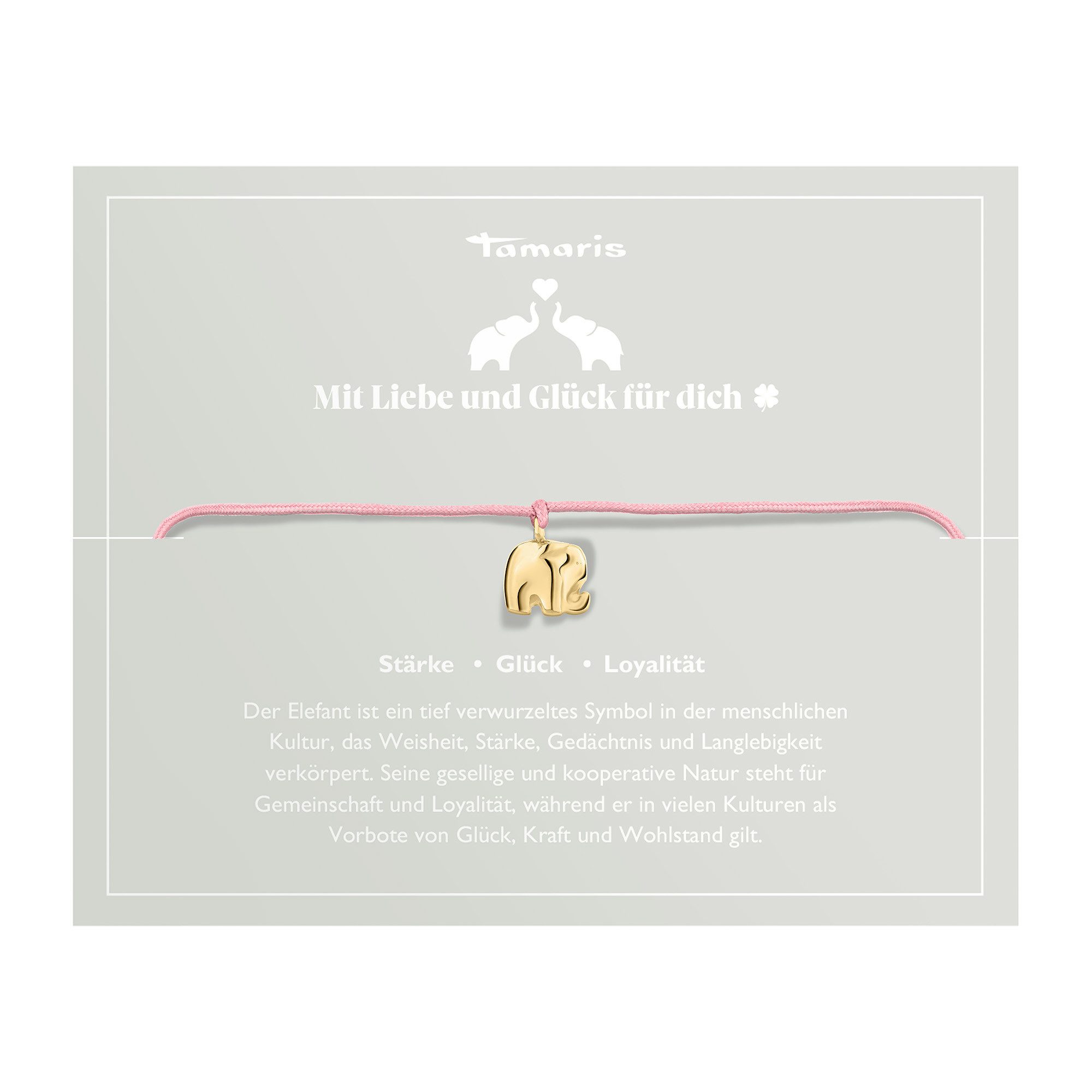 Tamaris Armband Schmuck Geschenk Edelstahl Textil Armkette Little Elephant