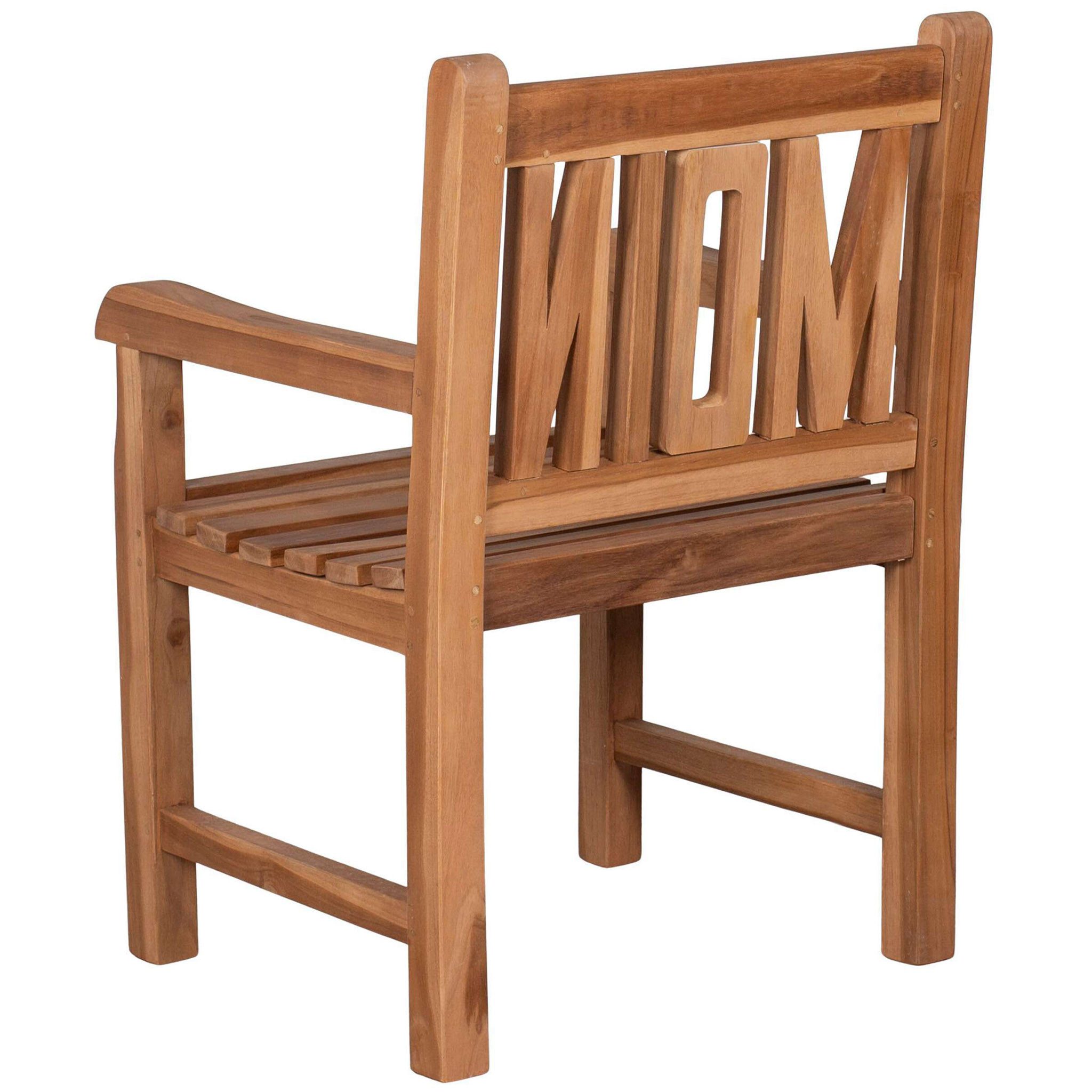 bene living Gartensessel MOIN - Teakholz (1-St), geschwungende Armlehnen - Rückenlehnen mit MOIN-Motiv