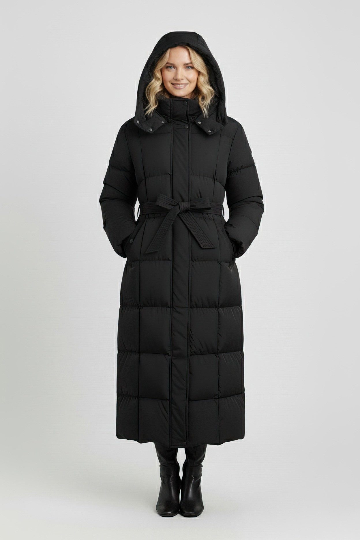 Copperose Parka Oversize Winterparka Steppmantel Langmantel mit Gürtel #761 günstig online kaufen